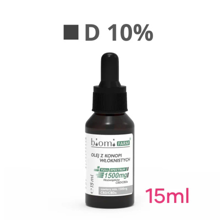 Olej z konopi włóknistych Full Spectrum 1500 mg premium D 15 ml